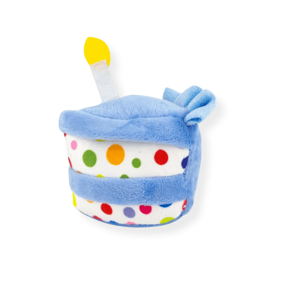 Birthday Cake Slice Dog Toy Blue - Birthday Toys from . at DoggyTopia