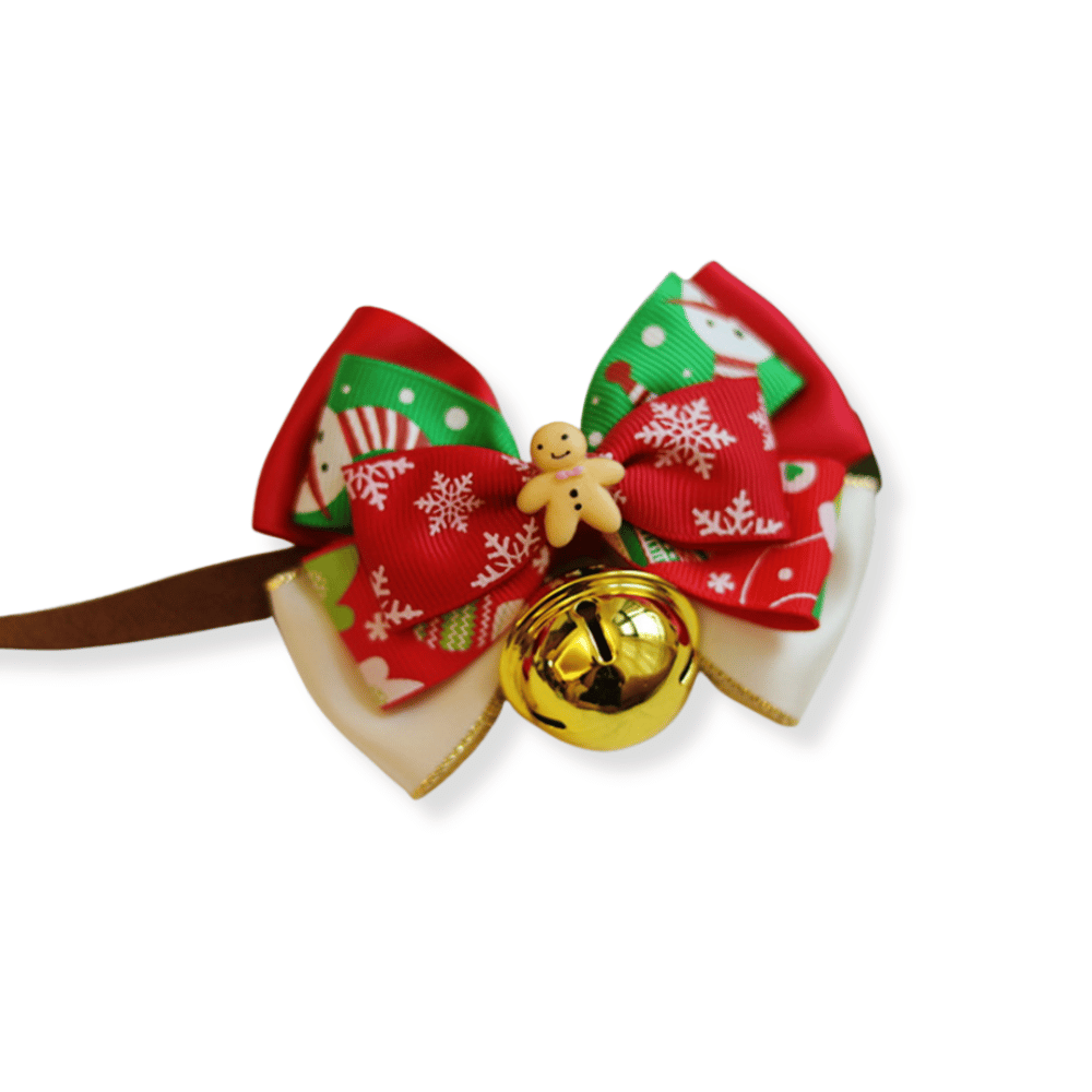 Gingerbread Man Bow Knot Christmas Collar - Christmas Collar & Bow Ties from Sale at DoggyTopia