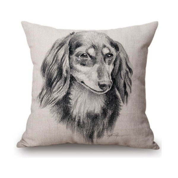 Dachshund Portrait Throw Cushion - Cushions from . at DoggyTopia