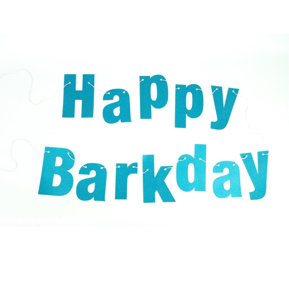 Happy Barkday Banner - Blue - Party Banners from Sale at DoggyTopia