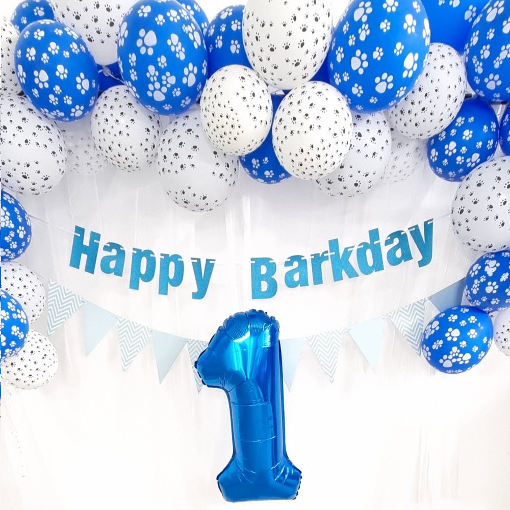 Happy Barkday Banner - Blue - Party Banners from Sale at DoggyTopia