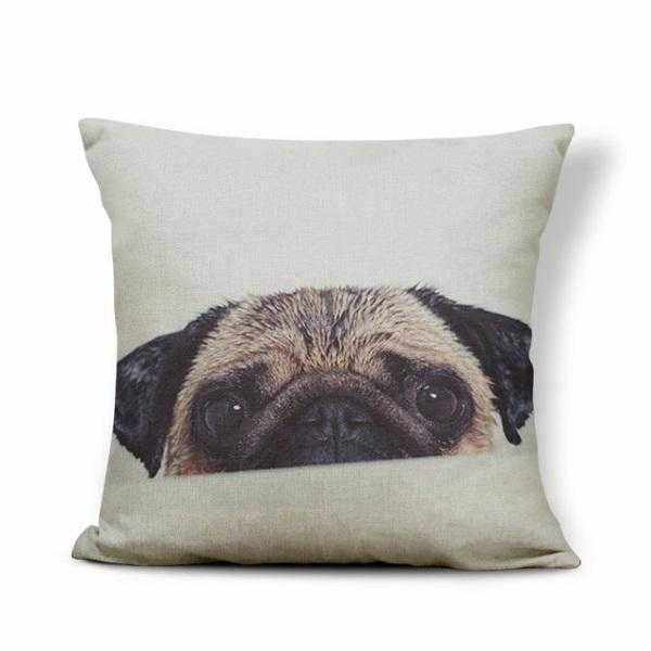 Peek a Boo Pug Throw Cushion - Cushions from Sale at DoggyTopia
