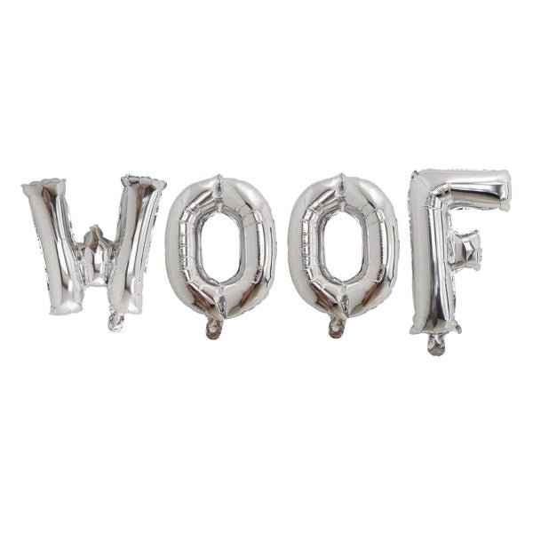 Woof Foil Balloon pack - Silver - Homewares from . at DoggyTopia