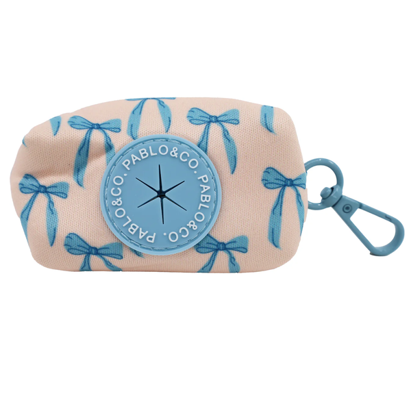 Pablo & Co Baby Blue Bows Poop Bag Holder