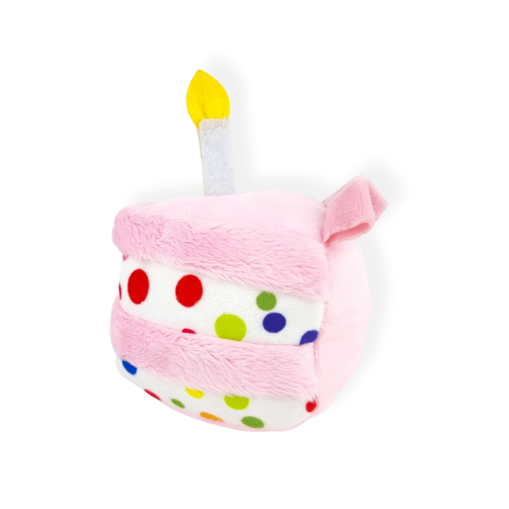 Birthday Cake Slice Dog Toy Pink