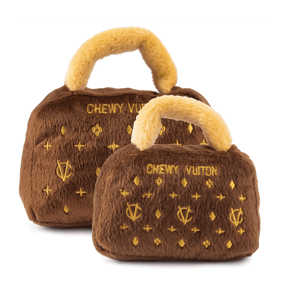 Brown Chewy Vuiton Bag Dog Toy