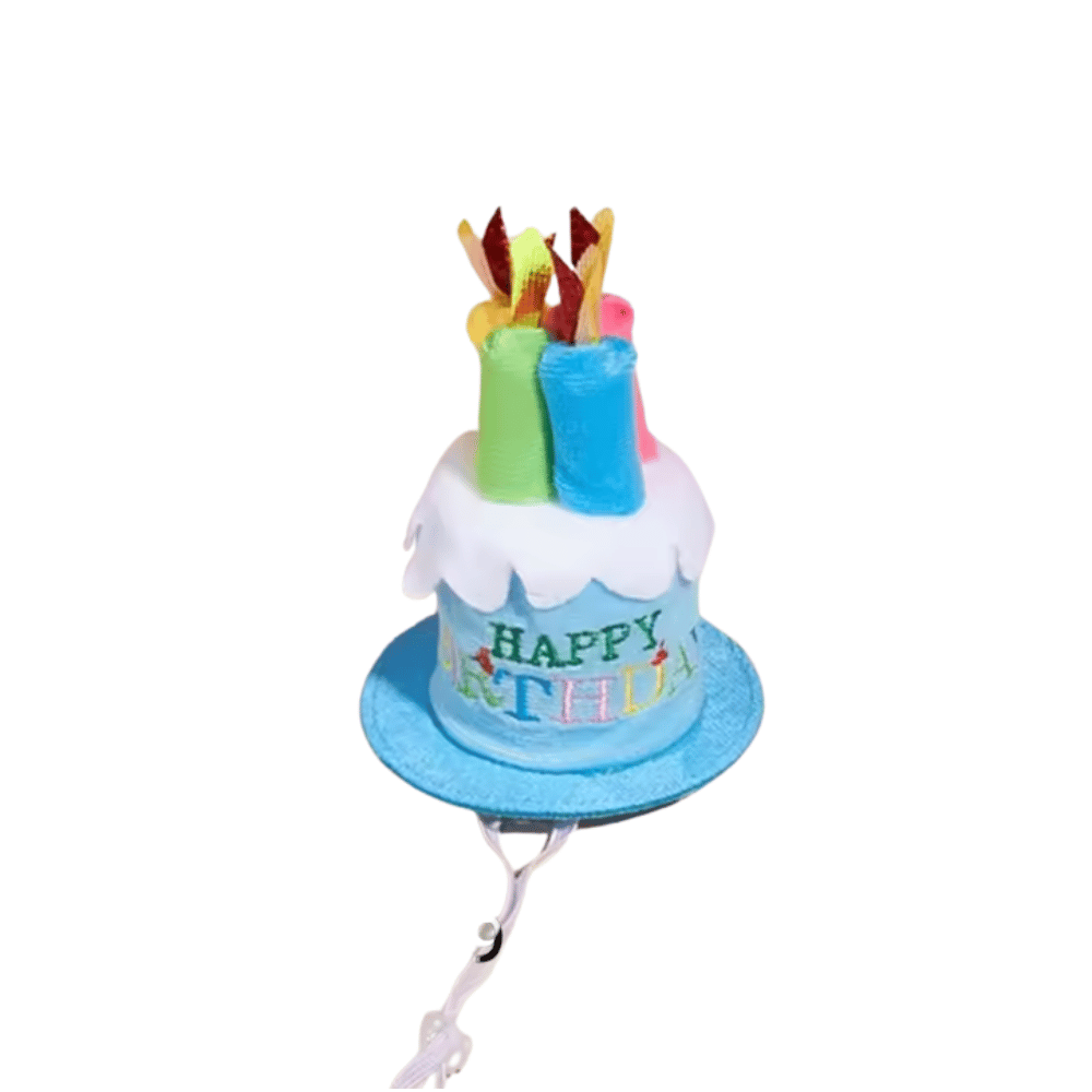 Happy Birthday Cake Hat & Bandana Set - Blue
