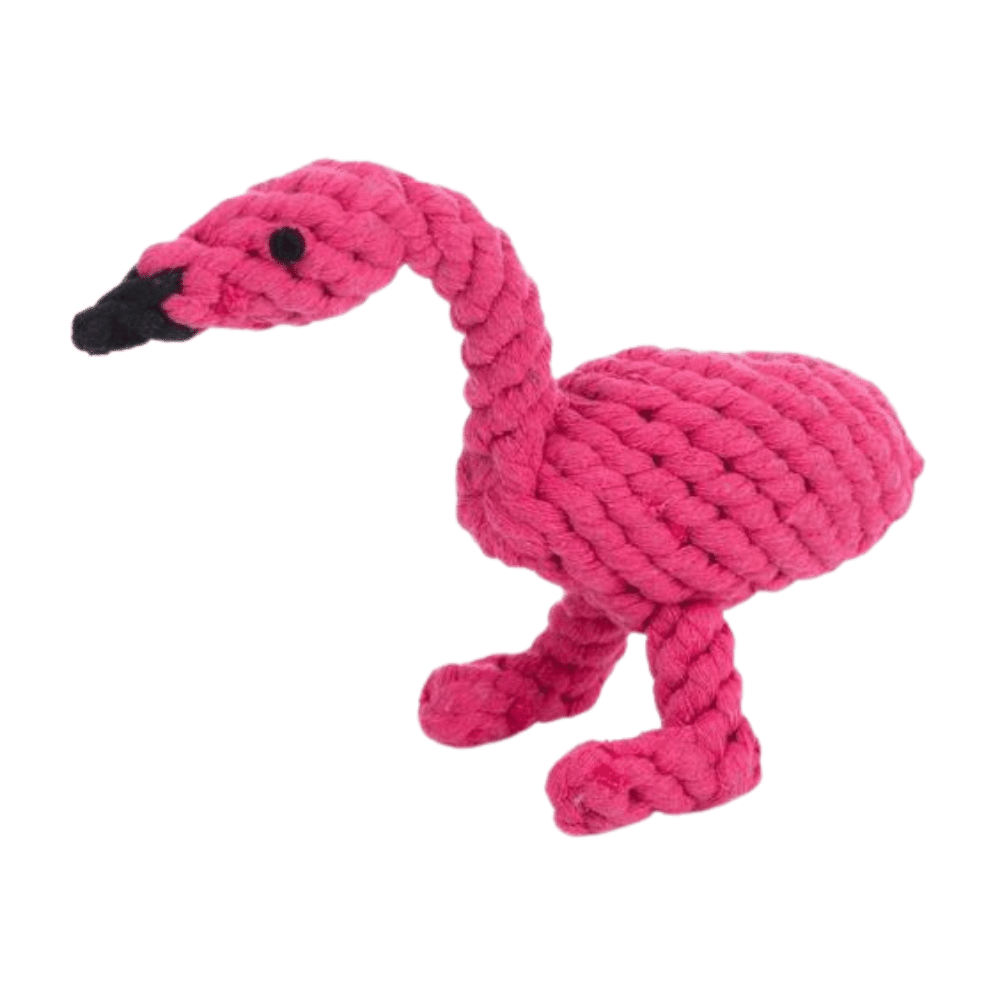 Flamingo Rope Dog Toy - Rope Toys from . at DoggyTopia