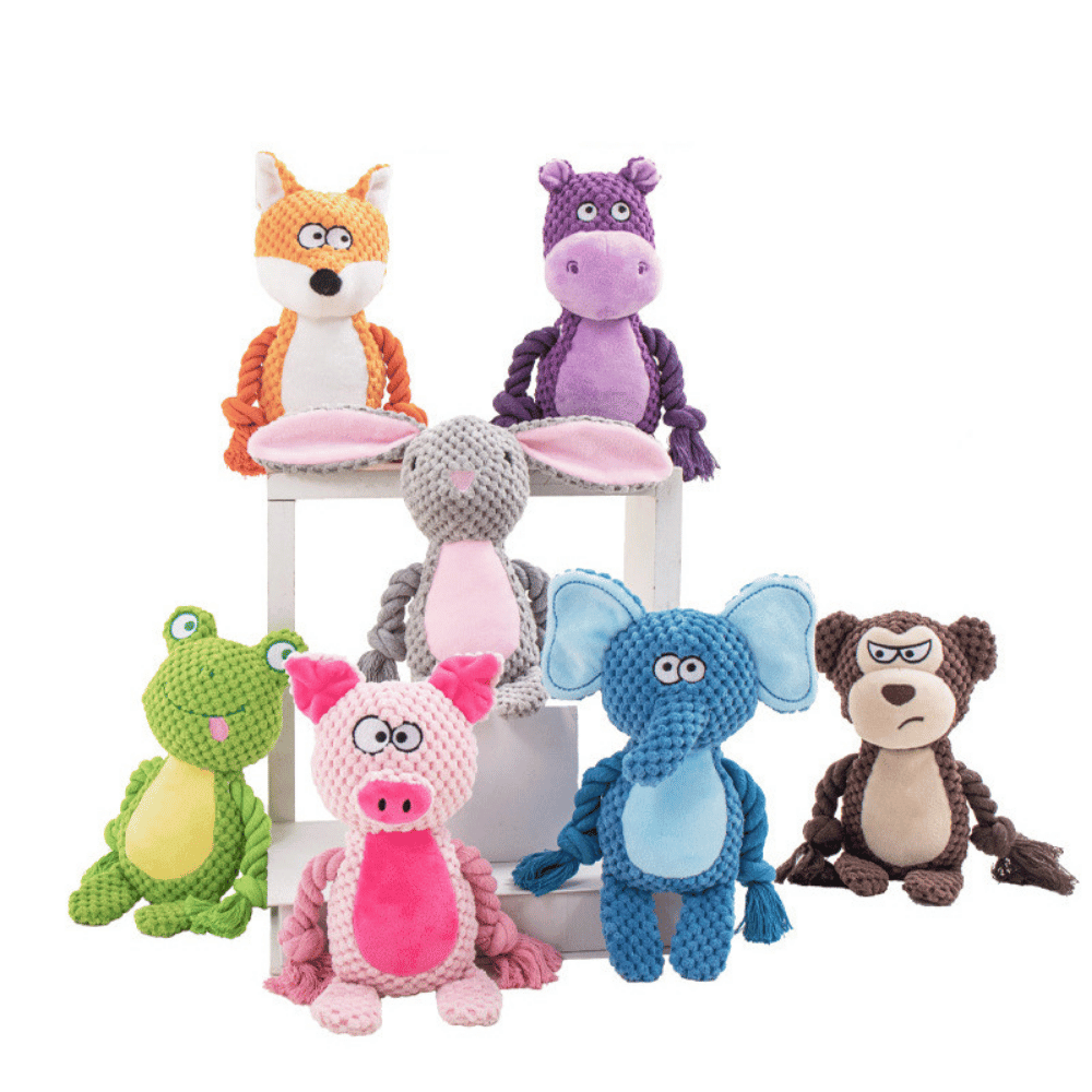 Henry Hippo Rope Corduroy Dog Toy - Plush and Rope Toys from . at DoggyTopia