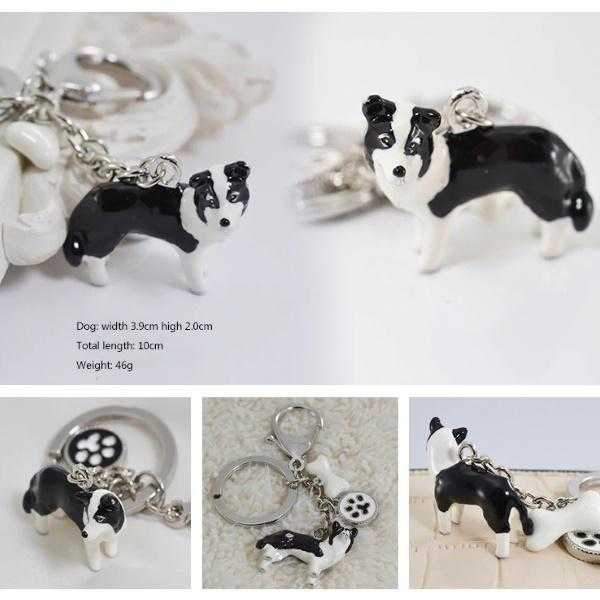 3D Border Collie Key Ring - Key Rings from Sale at DoggyTopia