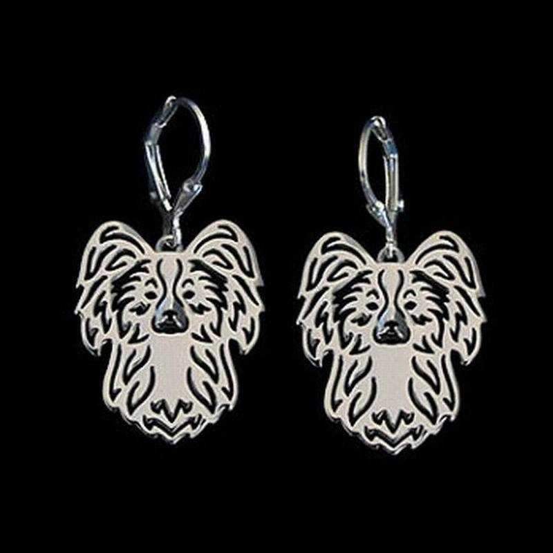 Dog Earrings - Papillon - Earrings from . at DoggyTopia