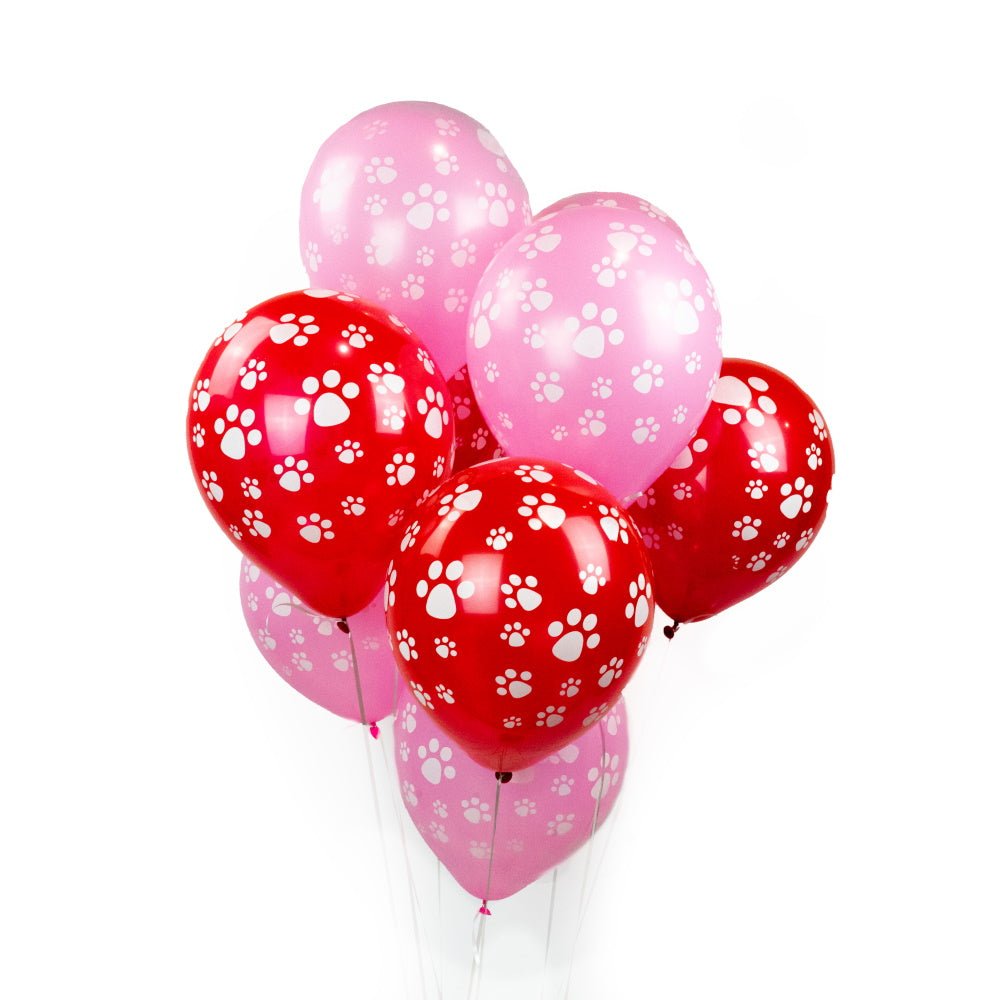 Dog Paw Prints Party Balloons - Red - Party Balloons from . at DoggyTopia