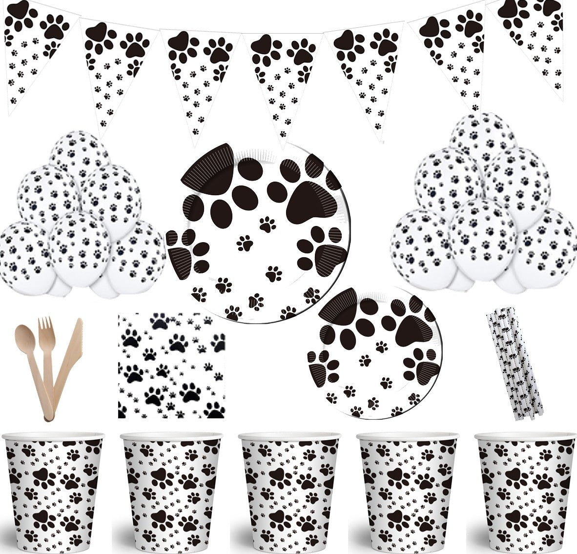 Dog Paws Party Tableware Pack - Party Supplies from . at DoggyTopia