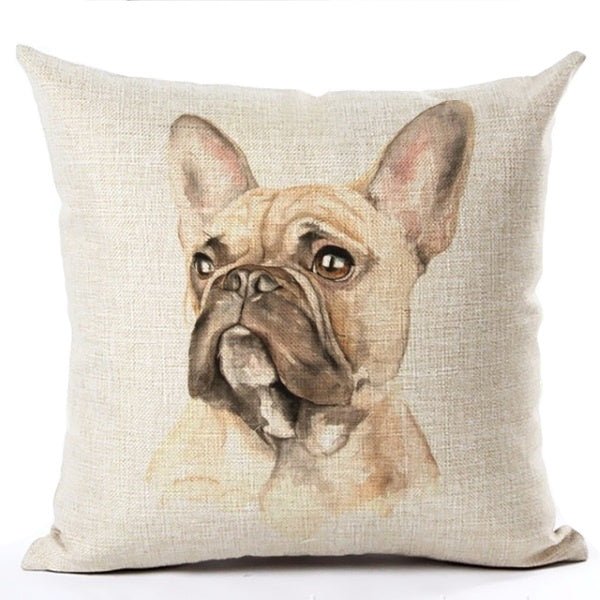 Fawn French Bulldog Throw Cushion - Cushions from . at DoggyTopia