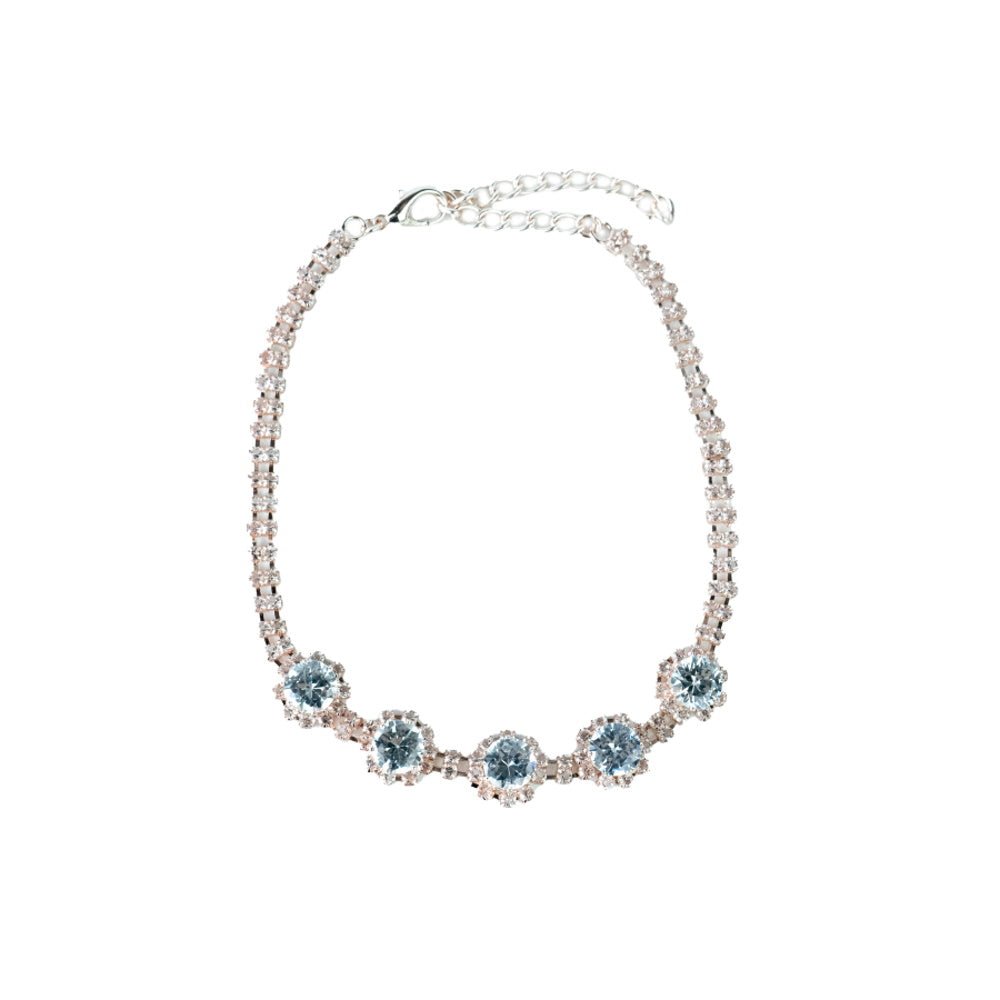 Rose Gold Diamante Solitaire Dog Necklace - Dog Necklaces from Sale at DoggyTopia